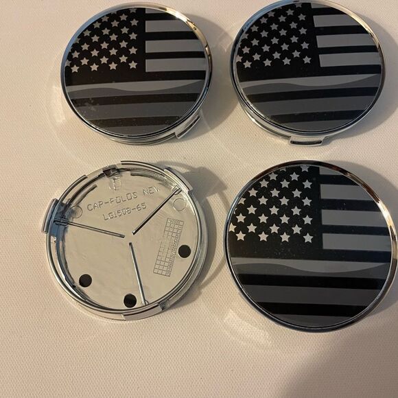 Black Flag Wheel Center Caps 75mm 2.9” set of 4 NWT - Picture 4 of 9